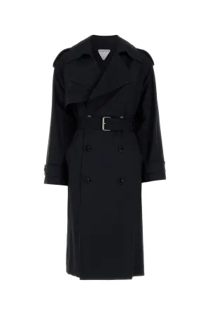 Black wool trench coat