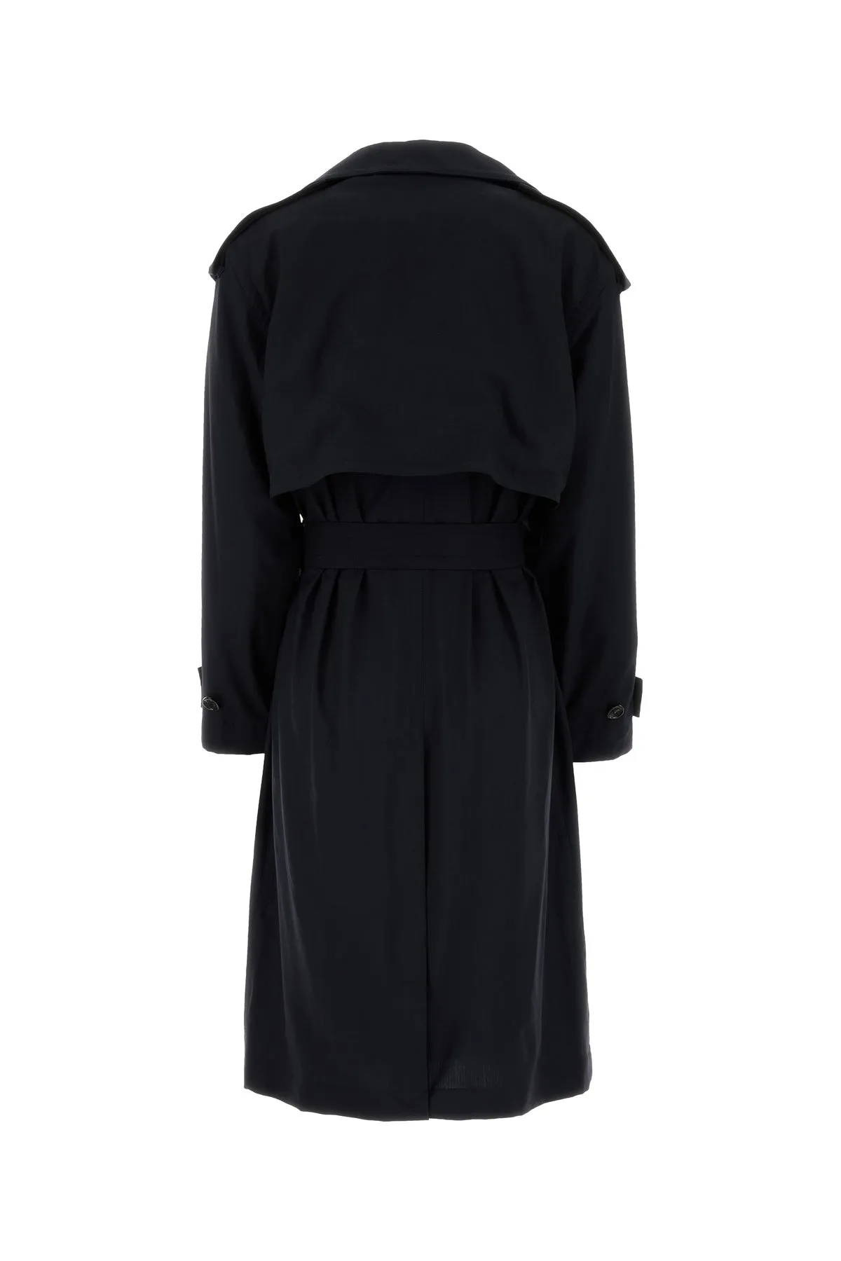 Black wool trench coat