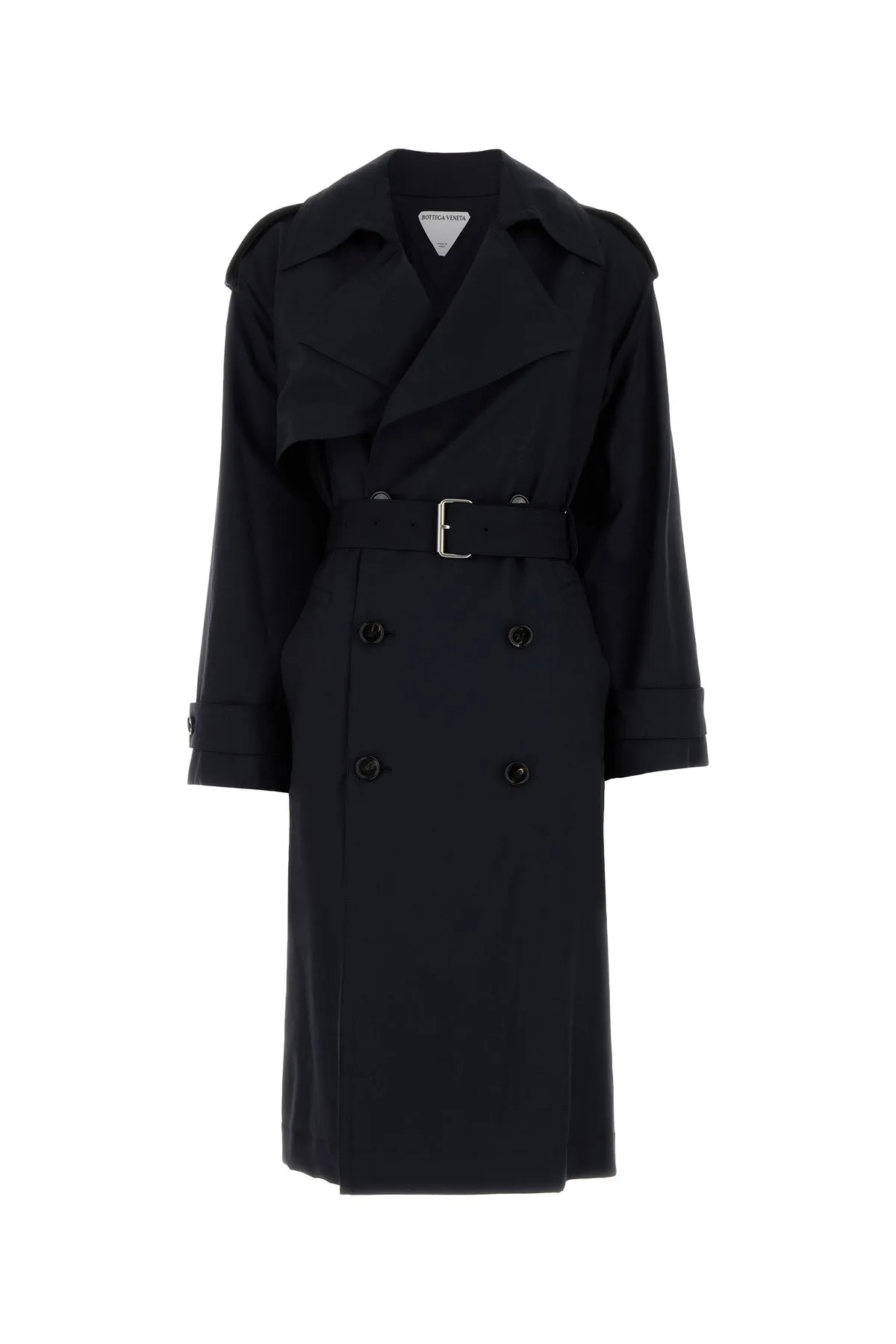 Black wool trench coat