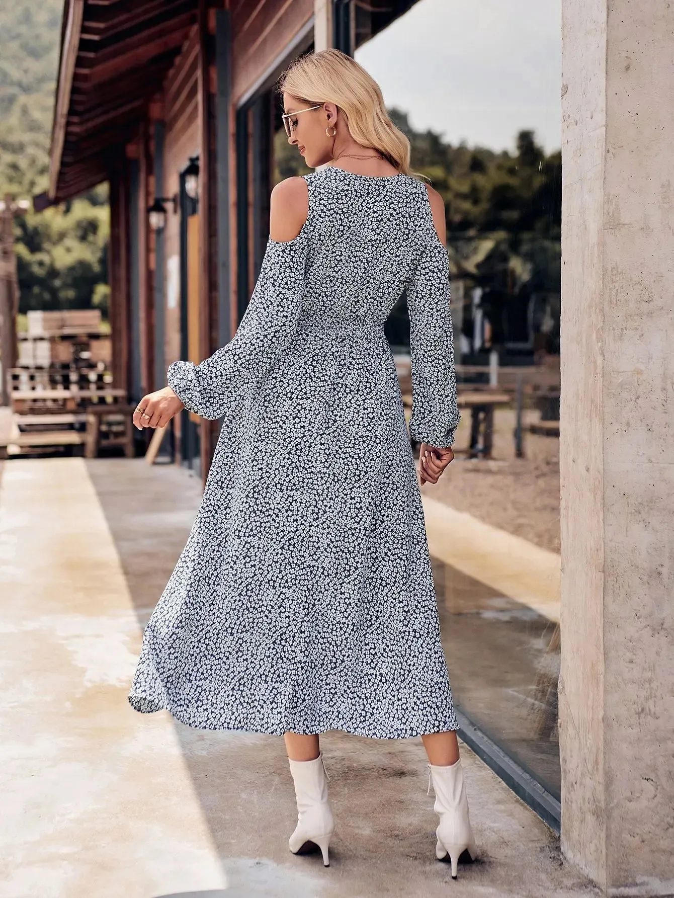 Blue Floral Maxi Dress