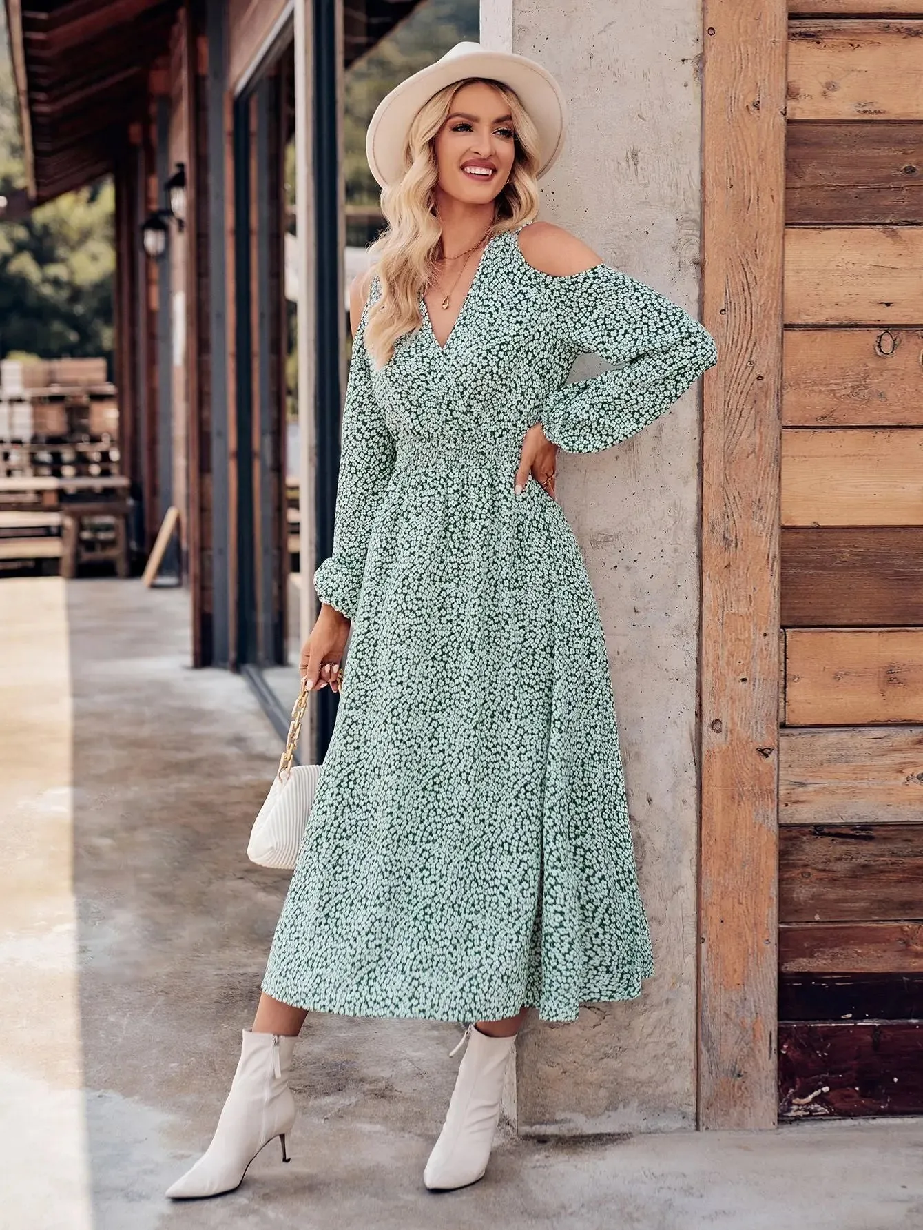 Blue Floral Maxi Dress