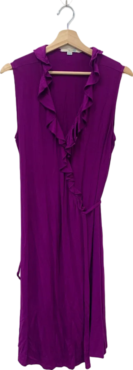 Boden Purple Ruffle Sleeveless Dress UK 12/R