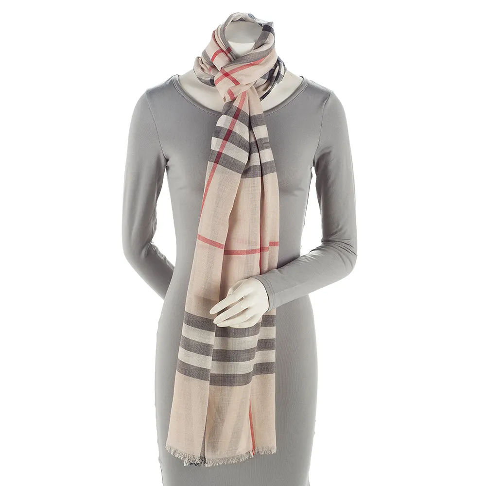 Burberry Wool Silk Giant Check Scarf (SHF-21082)