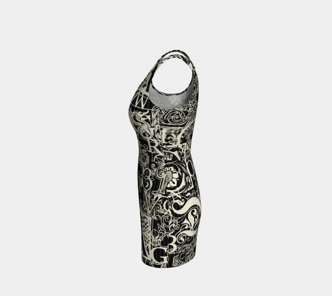 Calligraphy Bodycon Dress
