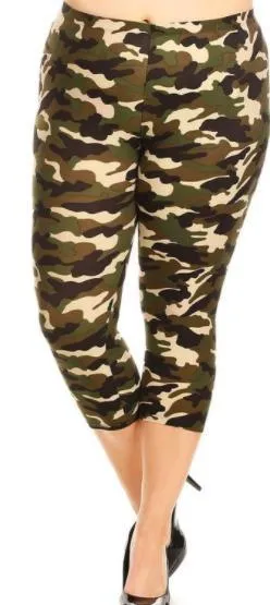 Camo Capri Leggings - buttery soft and stretchy