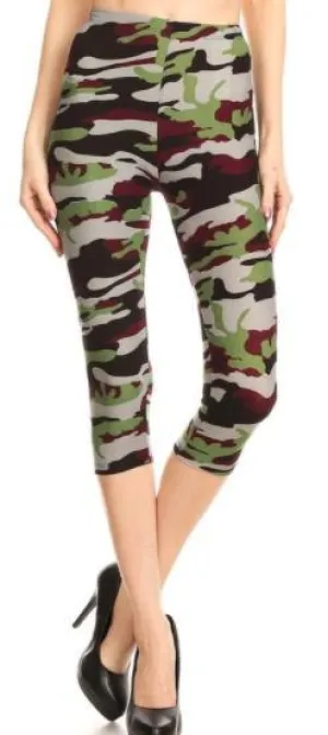 Camo Capri Leggings - buttery soft and stretchy