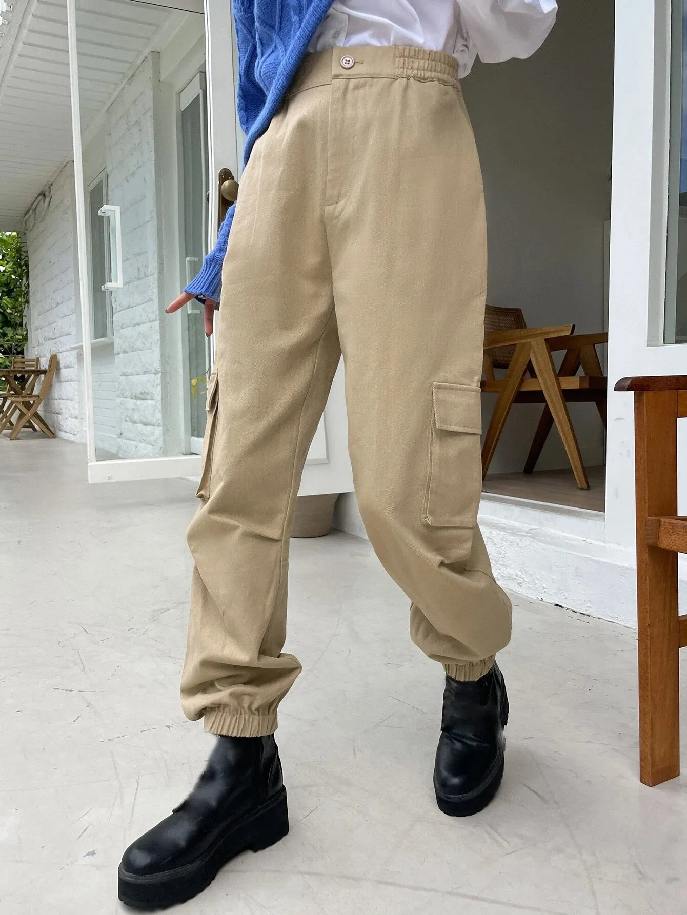 Casual Slant Pocket Cargo Pants