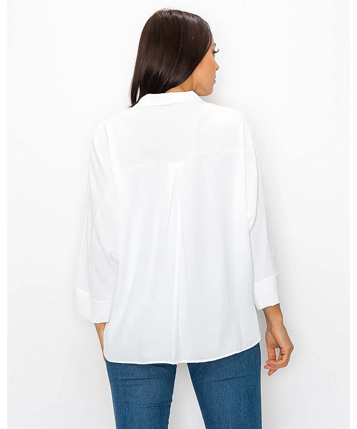 Collared Dolman Sleeve Blouse