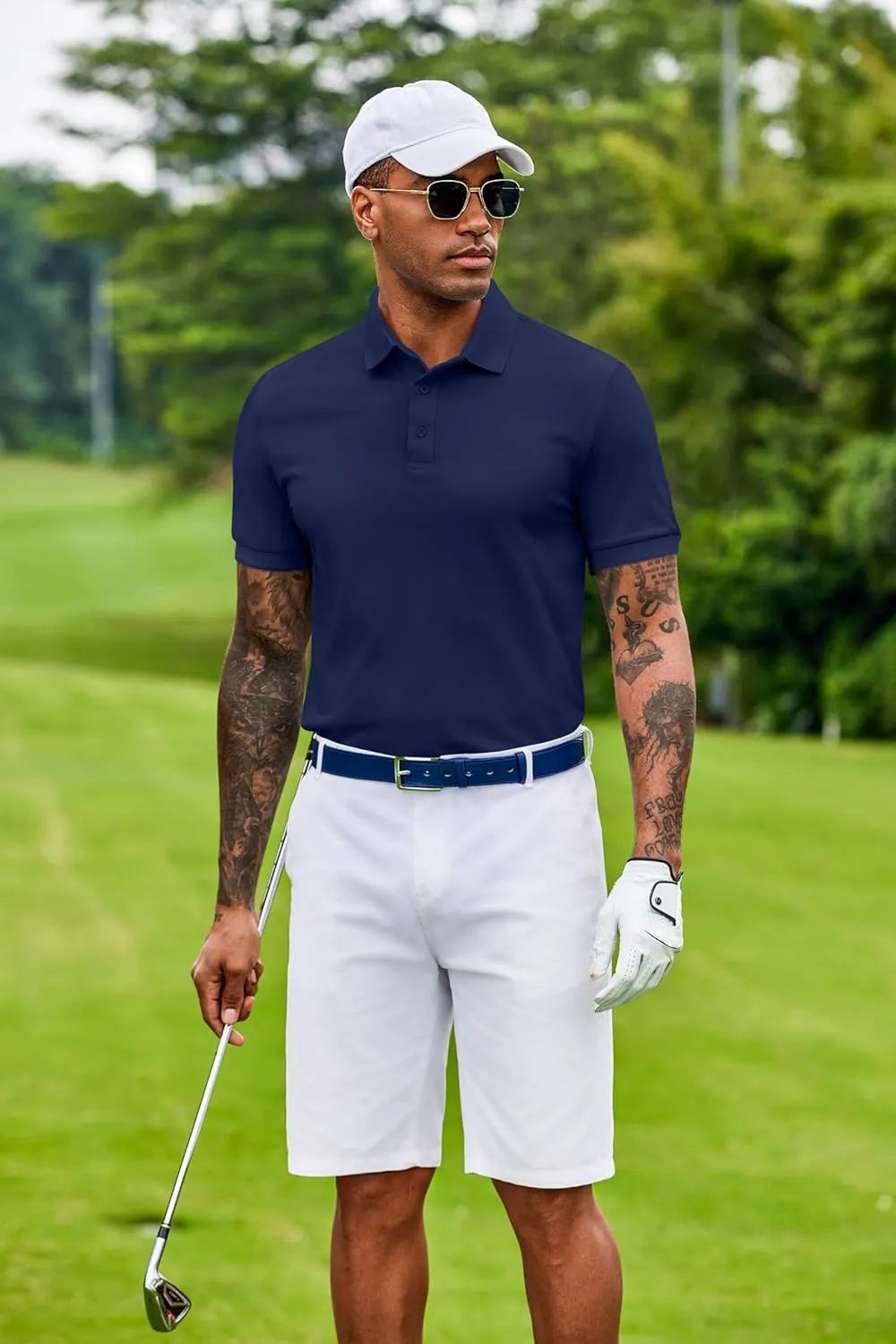 COOFANDY Men's Cotton Pique Polo Shirts Short Sleeve Golf Shirts Basic Casual Collared T-Shirt