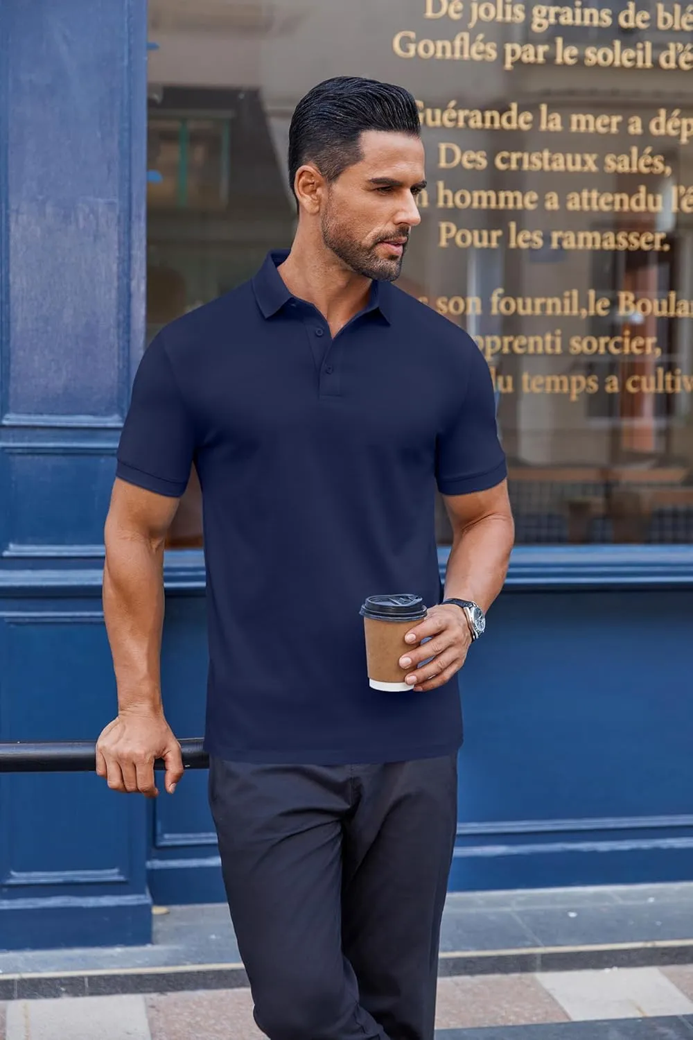 COOFANDY Men's Cotton Pique Polo Shirts Short Sleeve Golf Shirts Basic Casual Collared T-Shirt