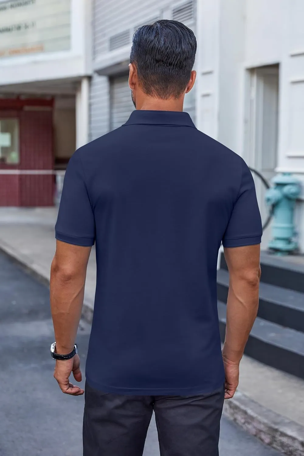 COOFANDY Men's Cotton Pique Polo Shirts Short Sleeve Golf Shirts Basic Casual Collared T-Shirt