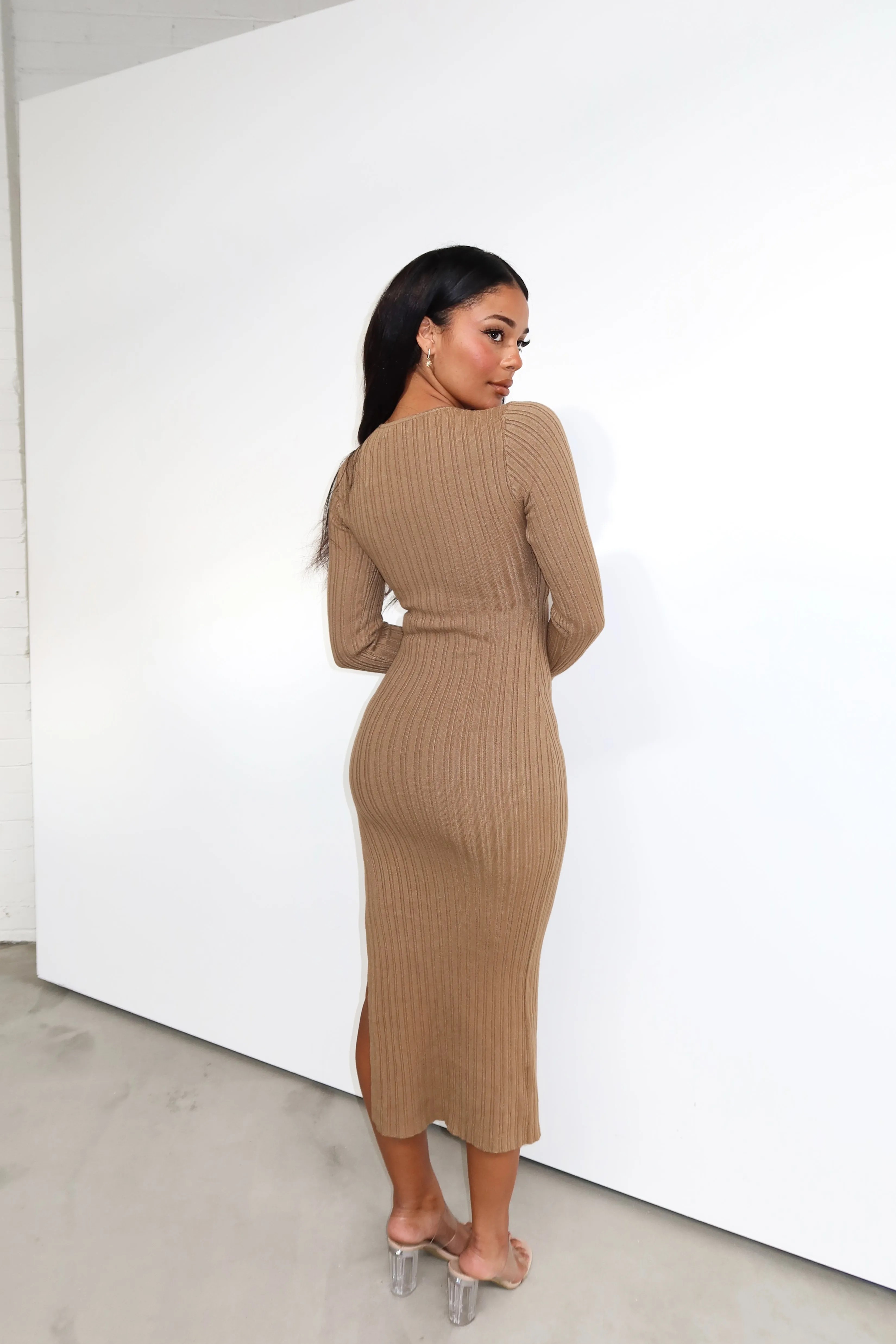 COSMOS DRESS - COFFEE