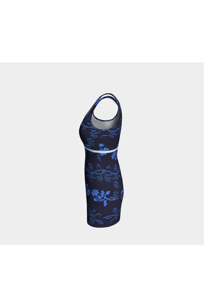 Dark Blue Floral Bodycon Dress