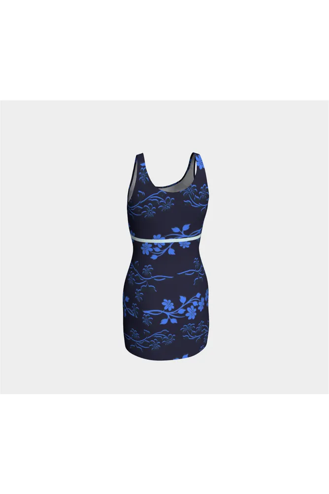 Dark Blue Floral Bodycon Dress