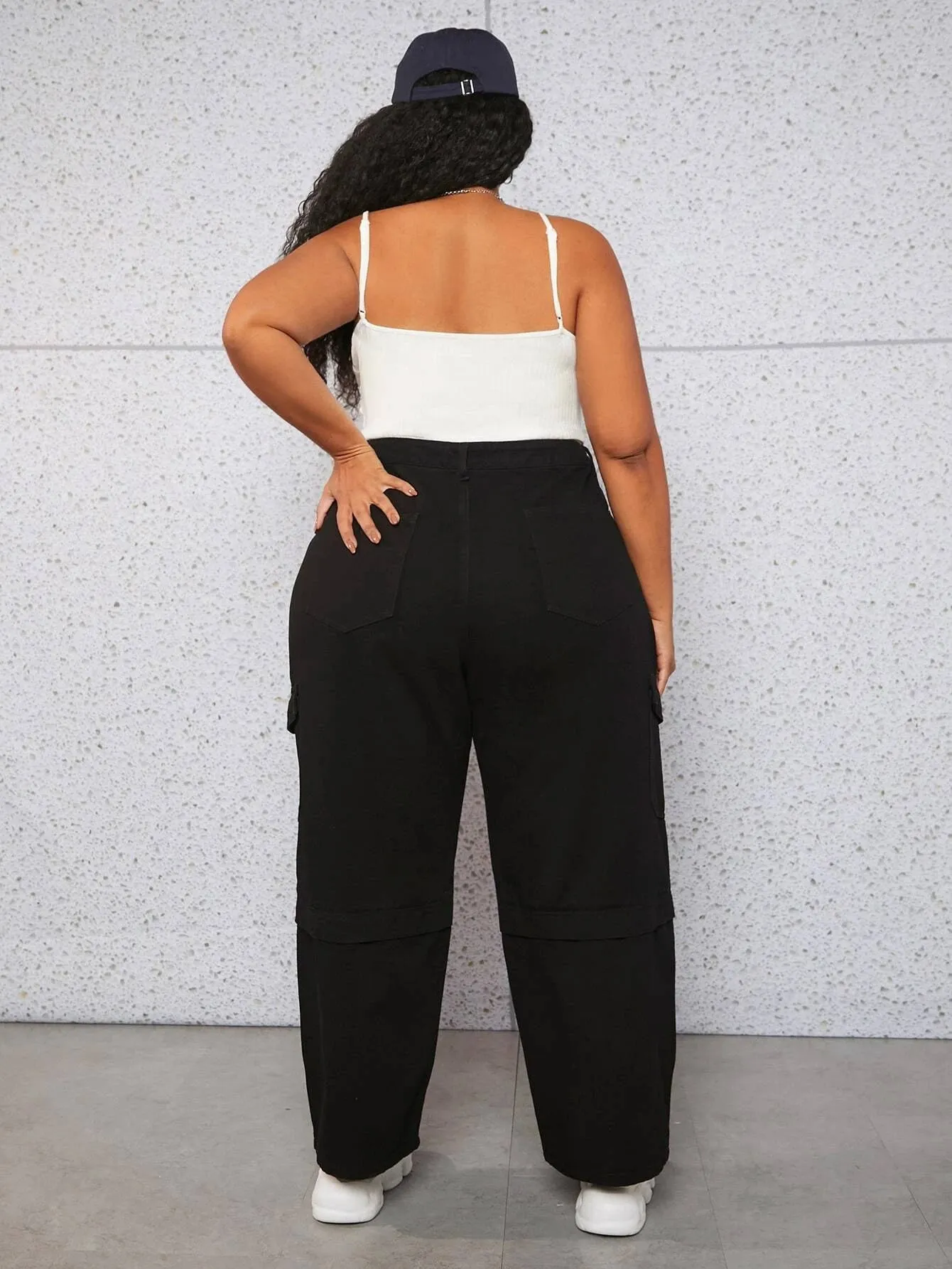 Denim Cargo Jeans With Flap Pockets