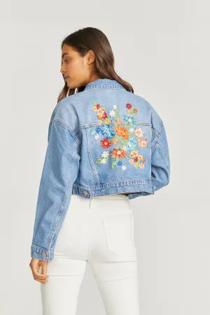 Denim Crop Jacket - Le Bouquet