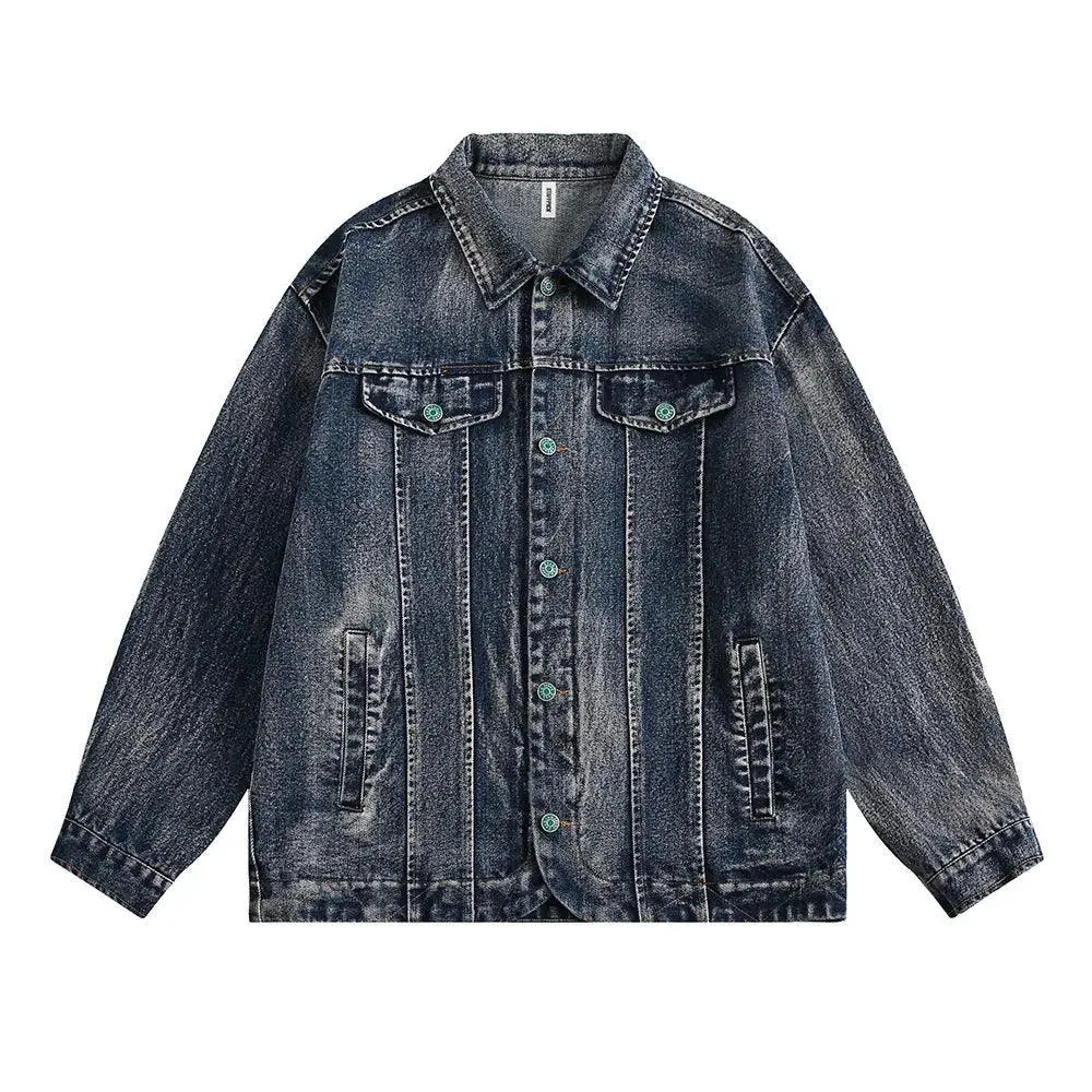 Distressed Punk Denim Jacket