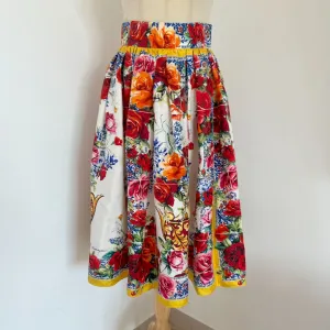 Dolce & Gabbana Silk Floral Print Skirt