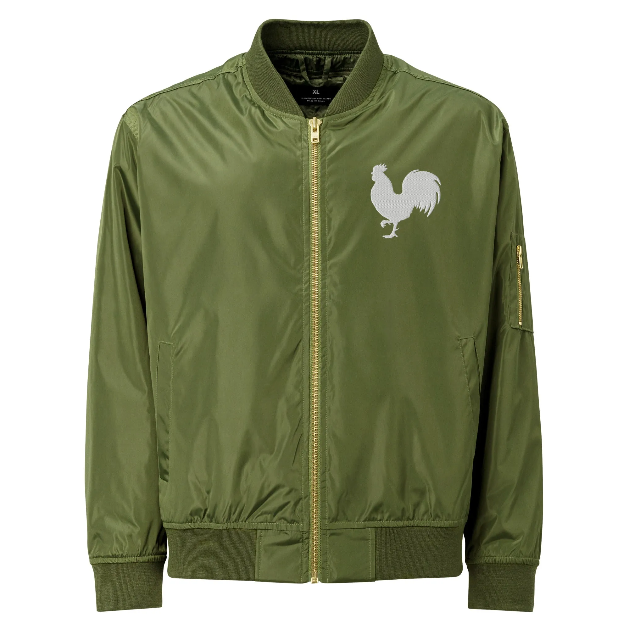 EARLE LE' BYRDE "Rooster" Logo Lightweight Bomber Jacket
