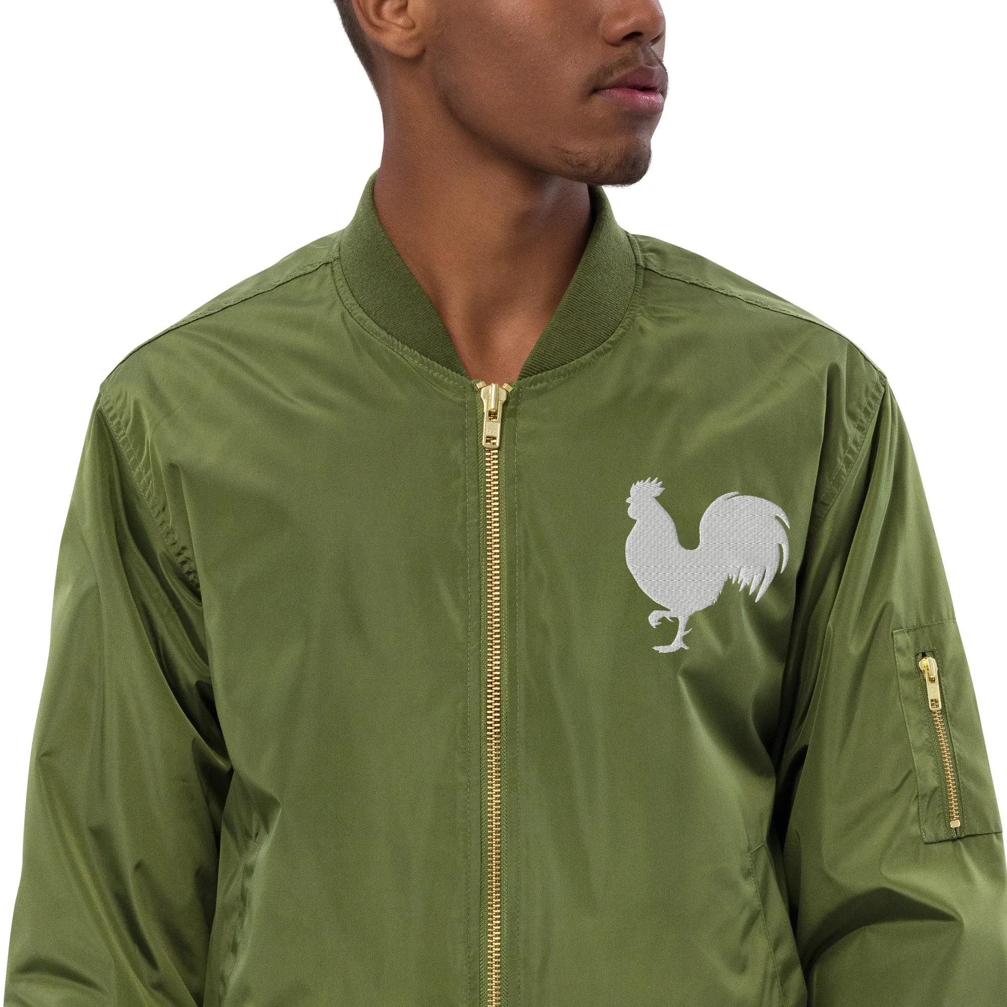 EARLE LE' BYRDE "Rooster" Logo Lightweight Bomber Jacket