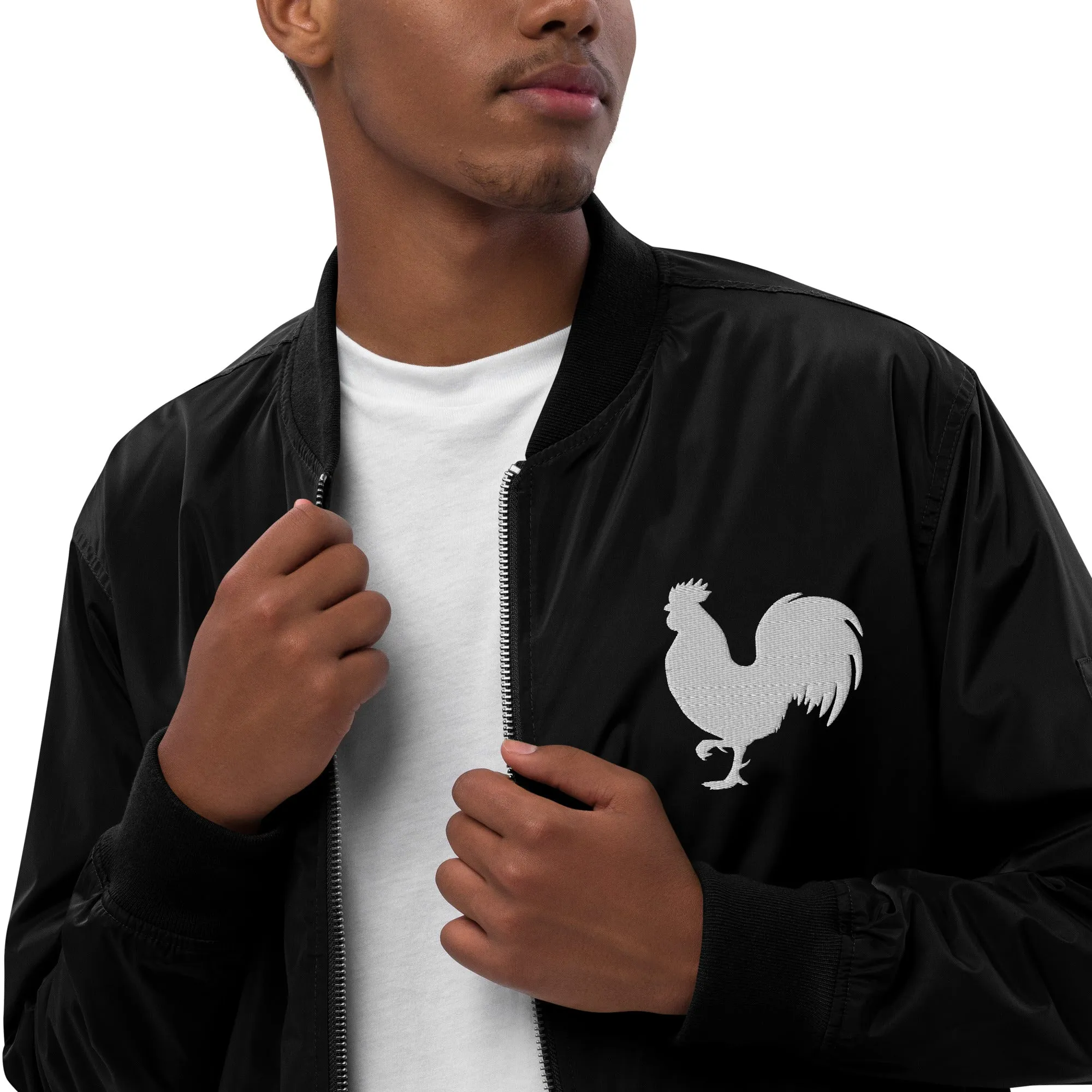 EARLE LE' BYRDE "Rooster" Logo Lightweight Bomber Jacket