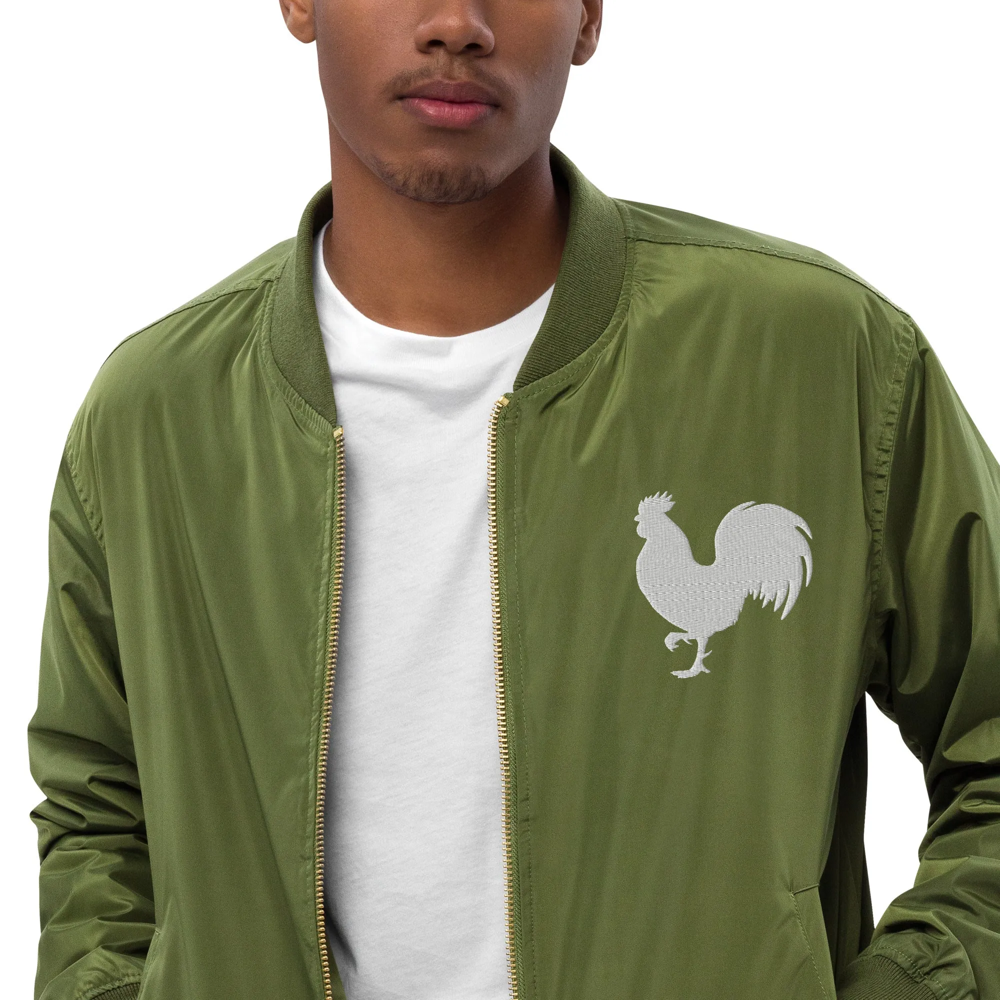 EARLE LE' BYRDE "Rooster" Logo Lightweight Bomber Jacket