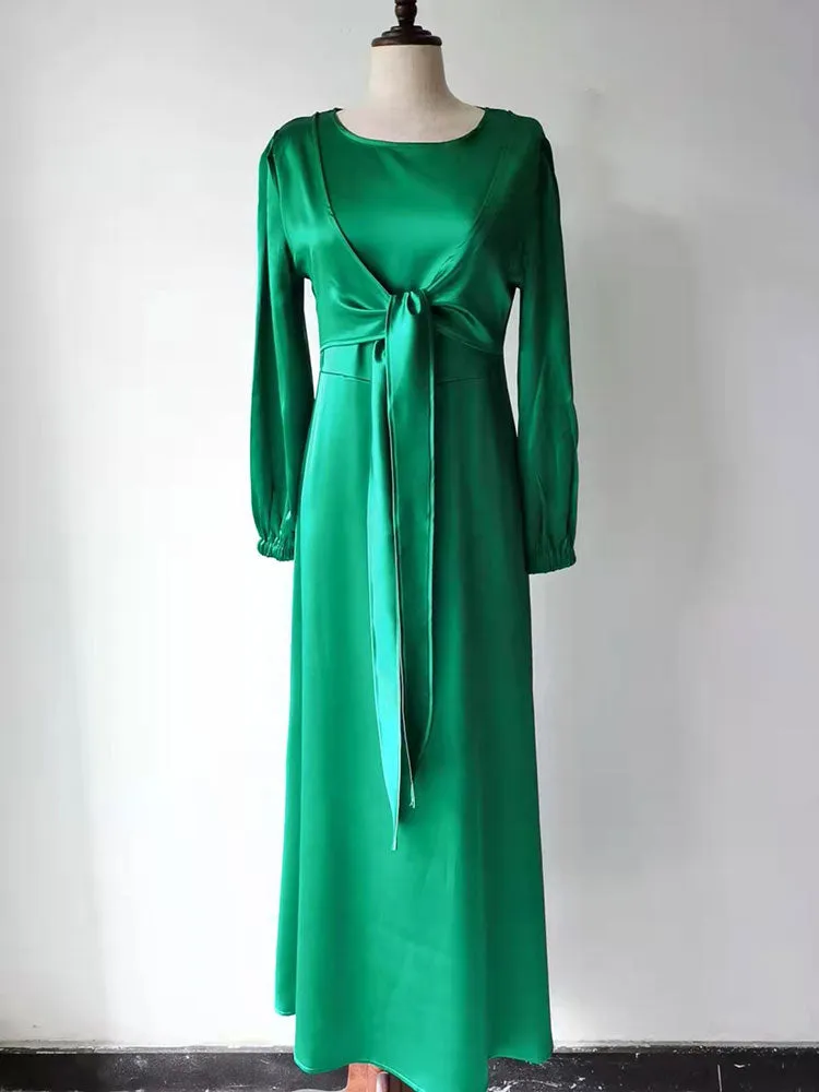 Elegant Wrap Satin Kaftan Abaya