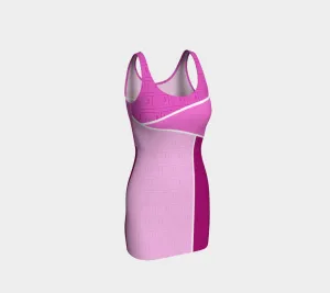 Fuchsia Greek Key Bodycon Dress