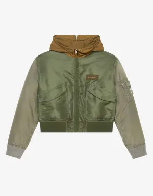 Givenchy Green Hooded Bomber Jacket