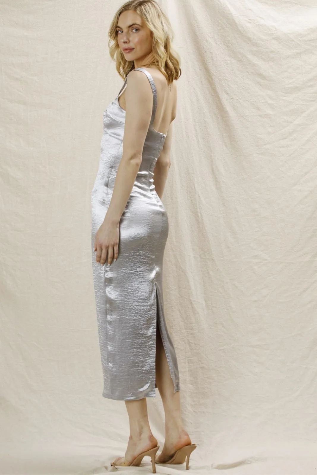 Hanna Fitted Metallic Dress
