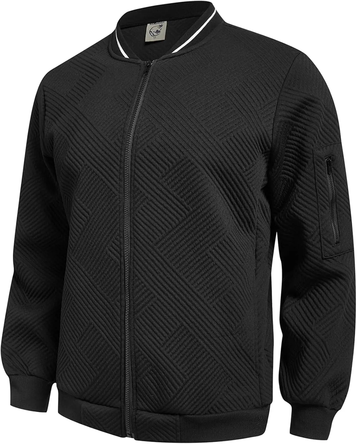 Hardaddy Men's Lightweight Bomber Jacket Textured Casual Varsity Coat