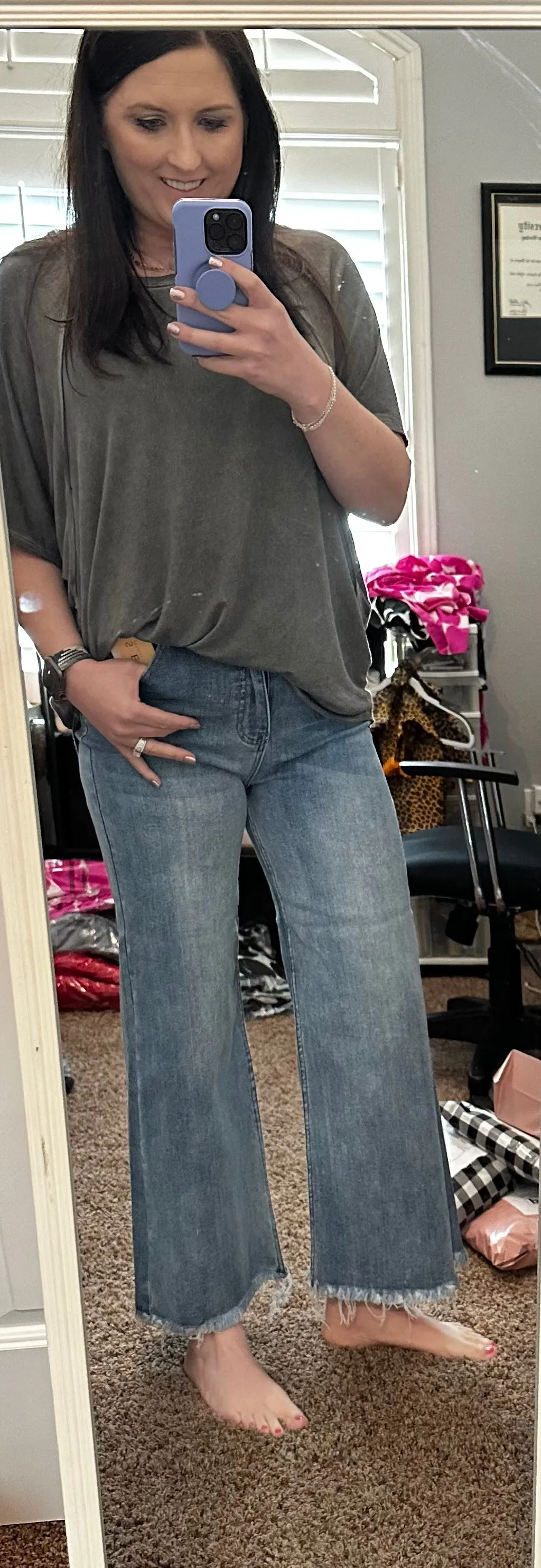 High Waisted Wide Leg Cropped Jeans - Medium Wash by Risen