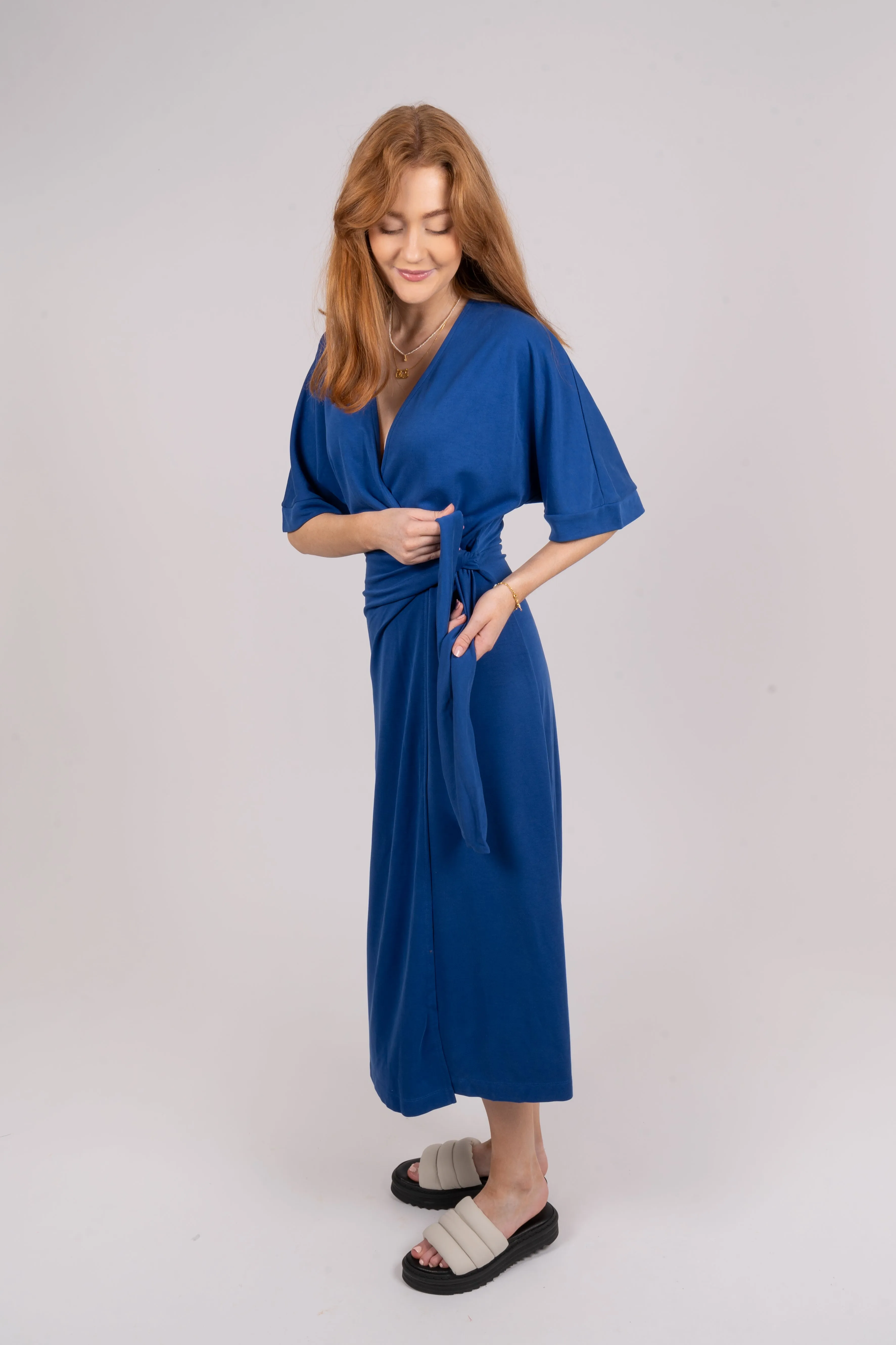 JaiIW Wrap Dress - Greek Blue