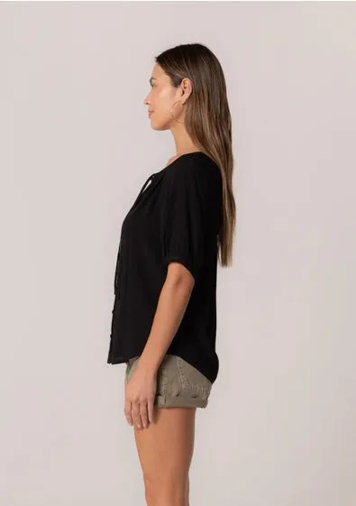 Juliet Button Down Puff Sleeve Blouse