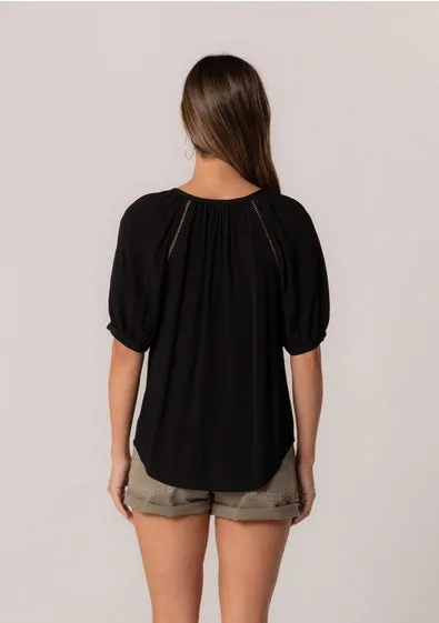 Juliet Button Down Puff Sleeve Blouse
