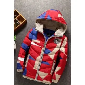 Kids Boys Awesome Camouflage Pattern Elasticated Cuff Hat Neck Easy Zipper Closure Warm Padded Jacket - KBJ33782