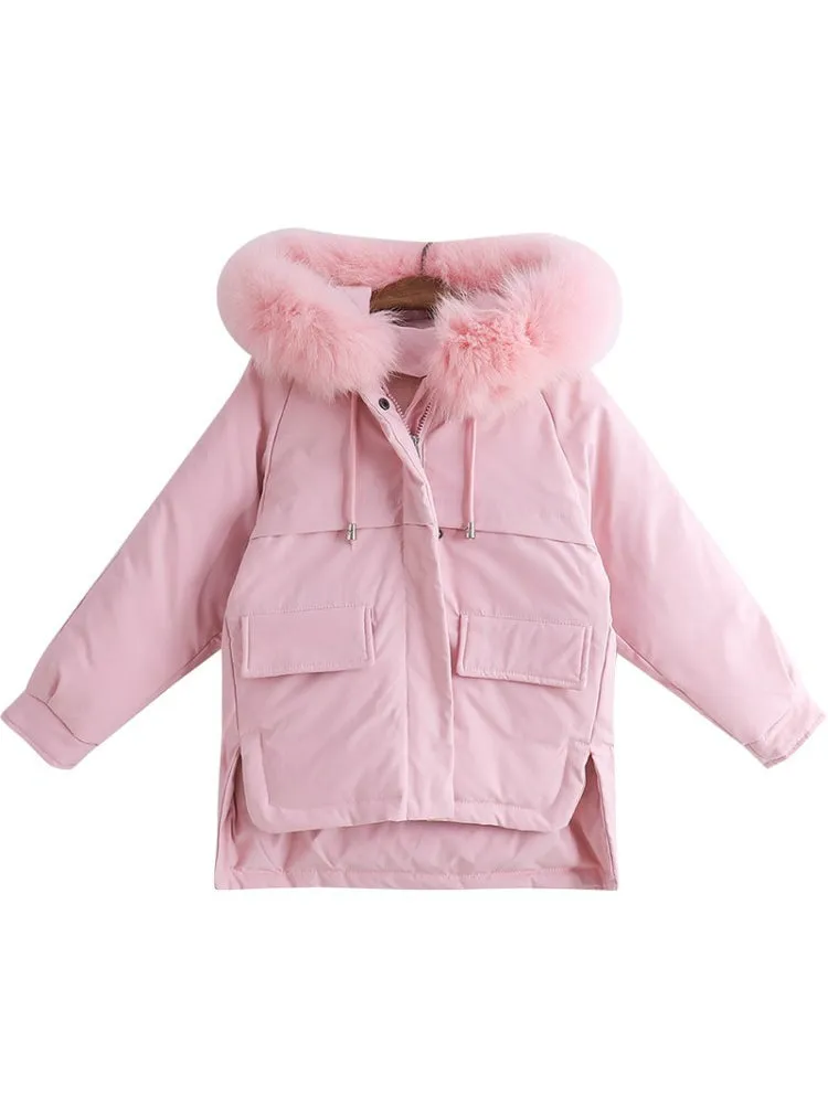 Long Children's Padded Cotton-Padded Jacket