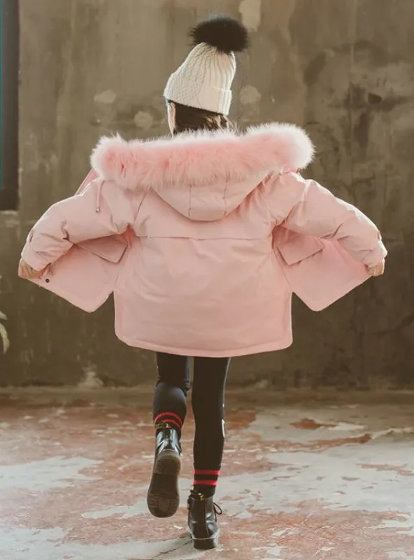 Long Children's Padded Cotton-Padded Jacket