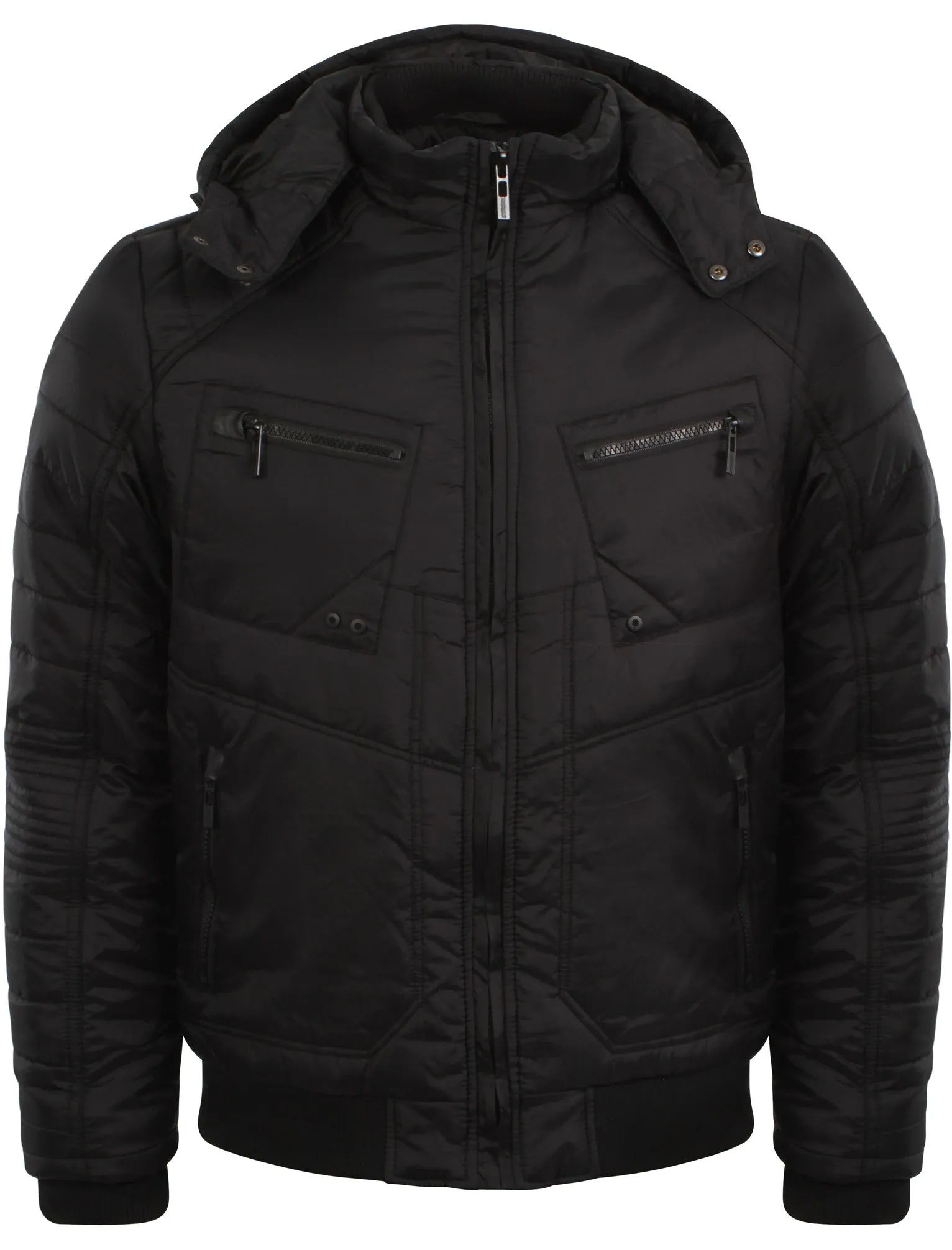 Men's padded hooded black jacket - Dissident