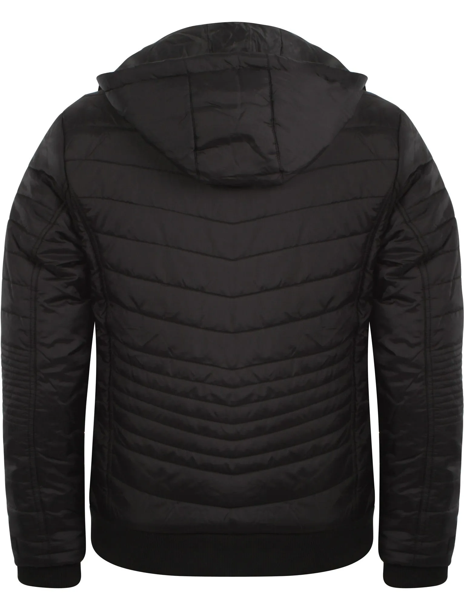 Men's padded hooded black jacket - Dissident