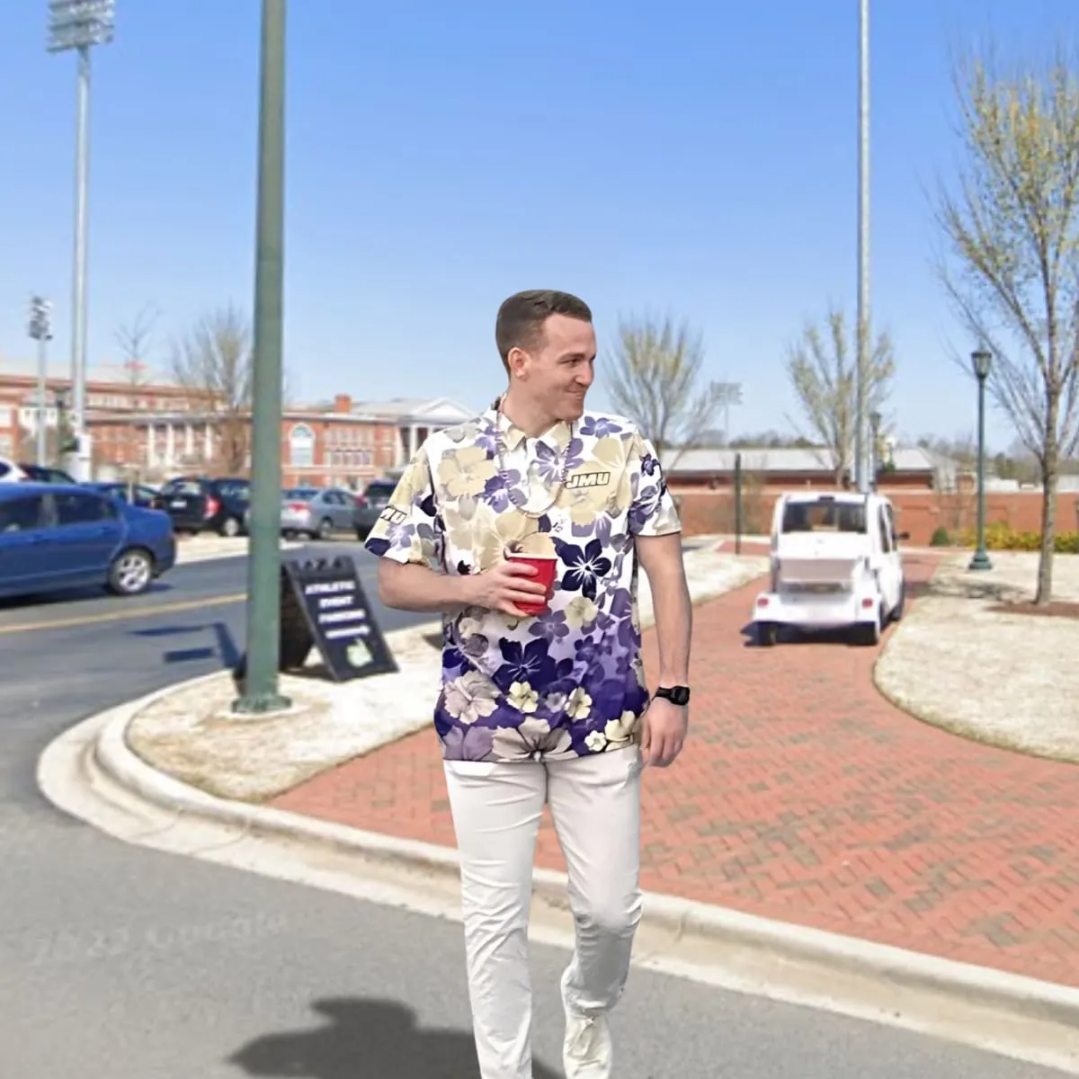 Men's Short Sleeve Performance JMU Aloha Polo