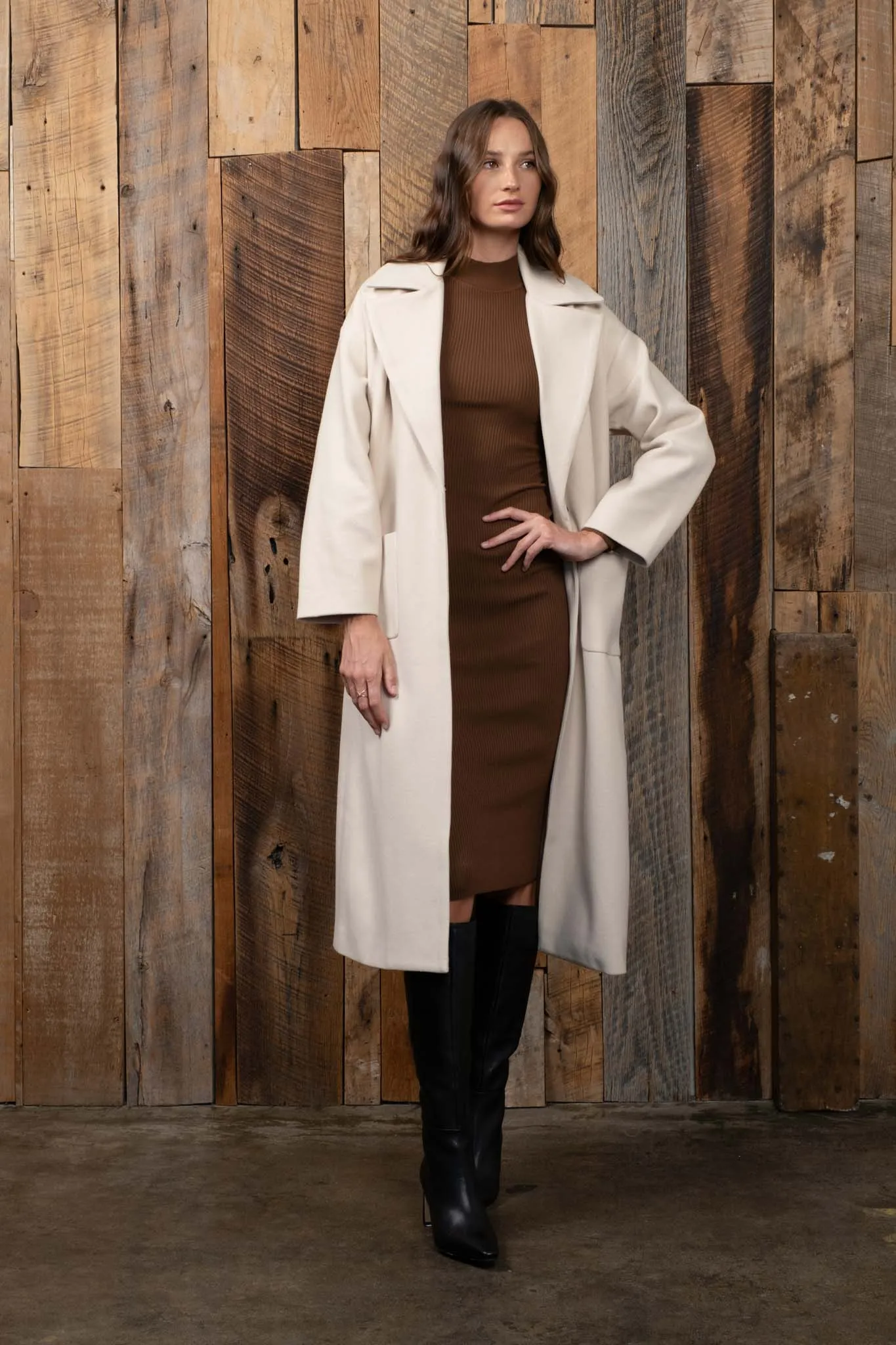 MOCK NECK BODYCON SWEATER KNIT MIDI DRESS