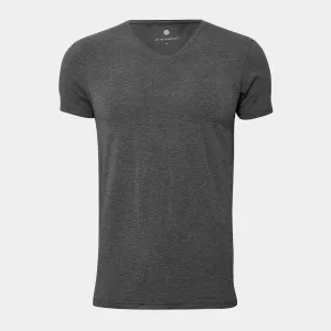 Mørkegrå v-hals bambus T-shirt