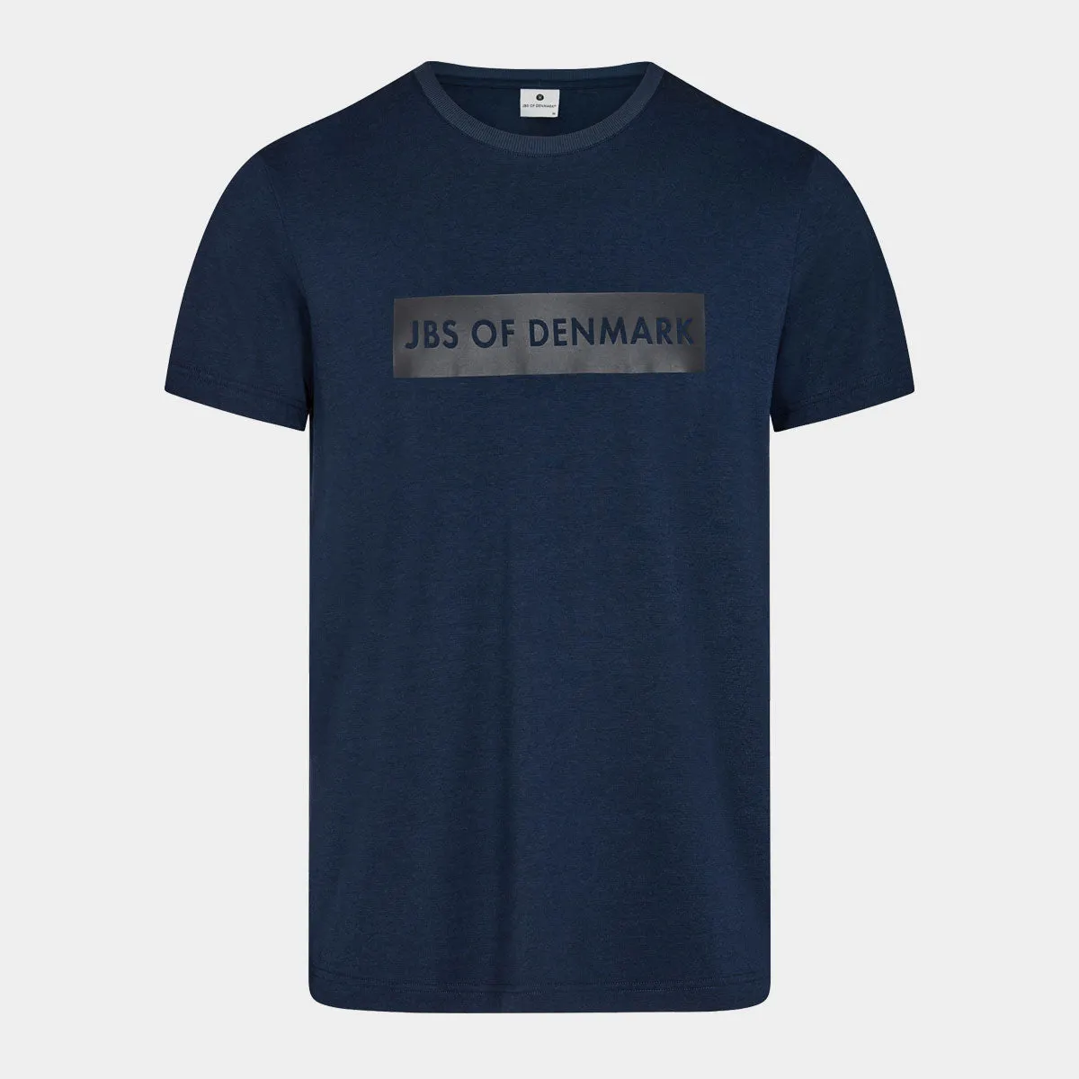 Navyblå crew neck bambus T-shirt med print