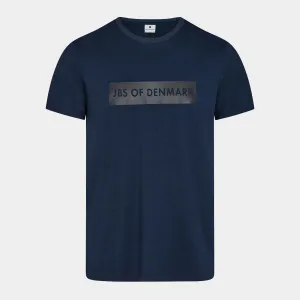 Navyblå crew neck bambus T-shirt med print