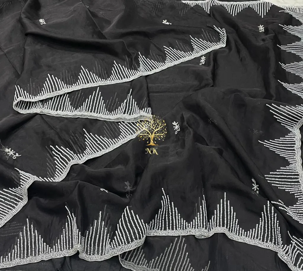Organza flowy saree