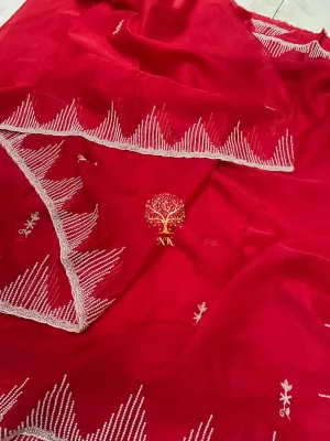 Organza flowy saree