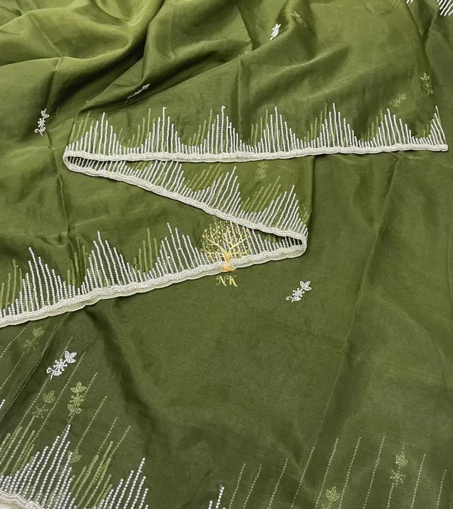 Organza flowy saree