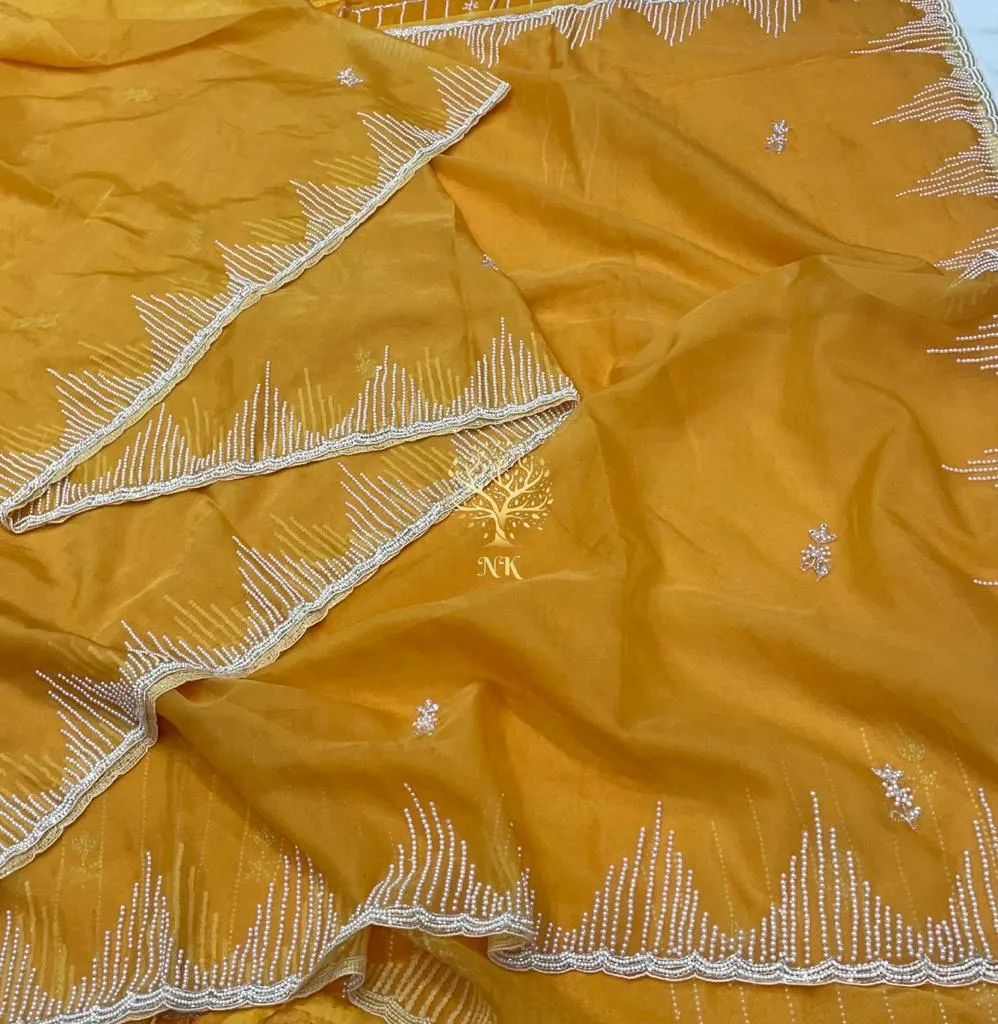Organza flowy saree