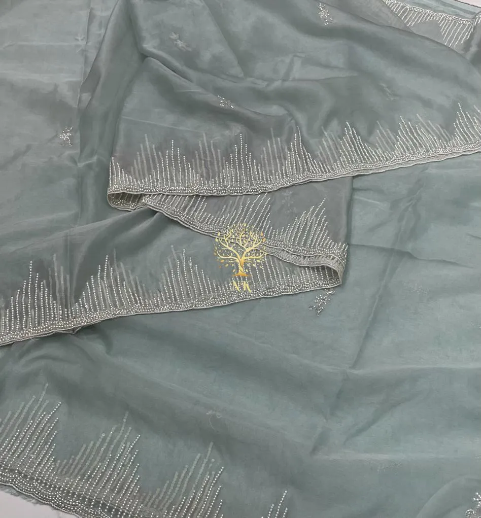 Organza flowy saree